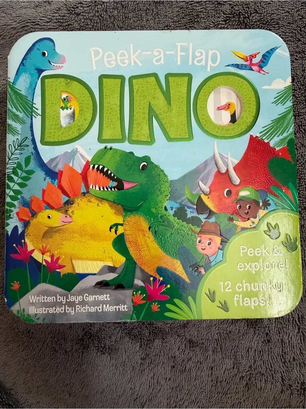 Set of (2) Peek-a-Flap Board Books (Dino & Dig!)